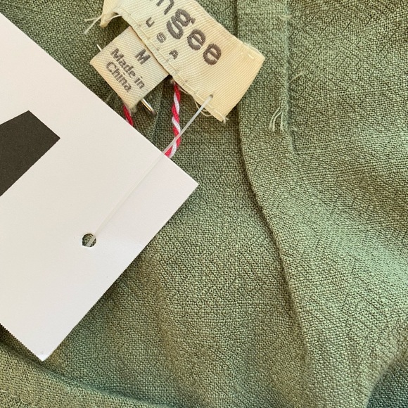 Umgee Top Sage Green with Leopard Print under arms- size M - Picture 9 of 10